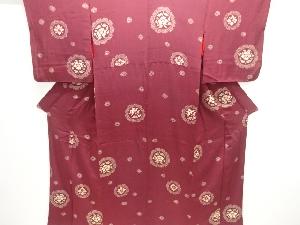 アンティーク　錦紗絵皿に花模様着物